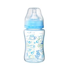 Пляшечка для годування антиколікова з широким горлечком, 240 мл, Блакитний