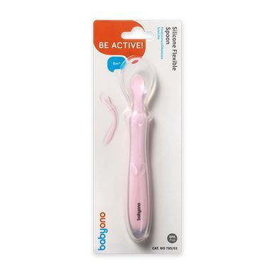 Ложечка силіконова еластична, рожевий, BabyOno, 785/03