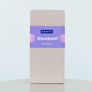 Простирадло на резинці в дитяче ліжечко Sleepset - бежевий, SONTO, 120х60х12 см