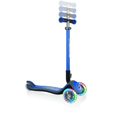 Самокат GLOBBER серії ELITE DELUXE синій, колеса з підсвіткою, 50кг, 3+, 3 колеса