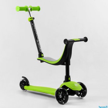 Самокат триколісний Best Scooter з батьківською ручкою Green