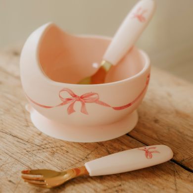 Набір для годування Elodie Details Silicone Bowl Set LFGB Rosy Bow арт. 60245211885NA