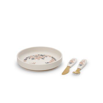 Набір для годування Elodie Details Silicone Plate Set Blue Garden Lt Placement арт. 60246200873NA