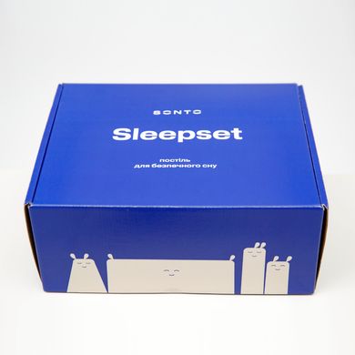 Демісезонна постіль Sleepset - Сталева блакить - 120*60 см з прямими кутами - 63см–0-3 місяці