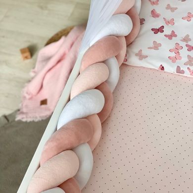 Комплект постільної білизни для новонародженого Happy night Метелики, колір пудра