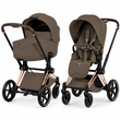 Універсальний візок 2 в 1 Cybex Priam 5.0 Style Collection Coconut Brown, шасі Rosegold
