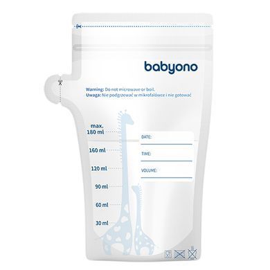 Пакети для зберігання грудного молока 180 мл, 30 шт./уп. BabyOno, арт. 1084