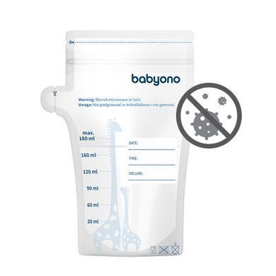Пакети для зберігання грудного молока 180 мл, 30 шт./уп. BabyOno, арт. 1084