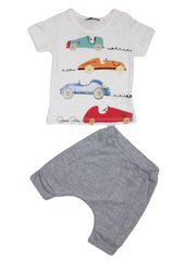Комплект літній на хлопчика Машини (бриджі, футболка) 68 см кулір