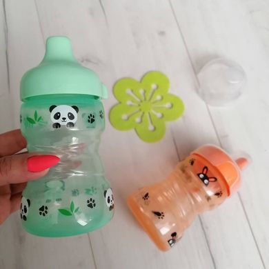 Пляшечка-поїлка з твердим носиком, 260 мл, "Trainer Cup", (Система "Actiflex"),"PET-Box, Nip (зелений)